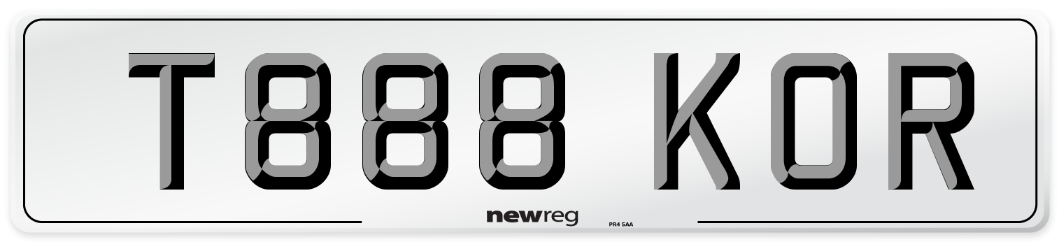 T888 KOR Number Plate from New Reg